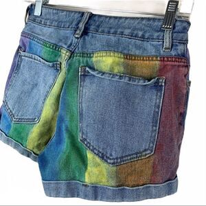 SALE❤️Pacsun mom short 24 rainbow color blocked (F1)